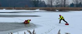 Ćwiczenia z zakresu ratownictwa wodno-lodowego na zbiorniku Kępina