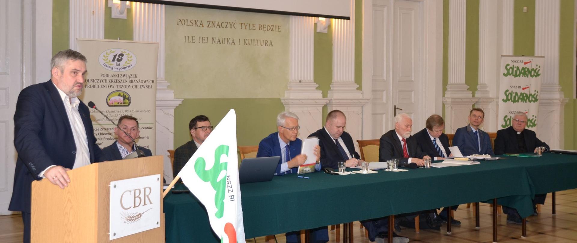 Minister J. K. Ardanowski podczas wypowiedzi na konferencji