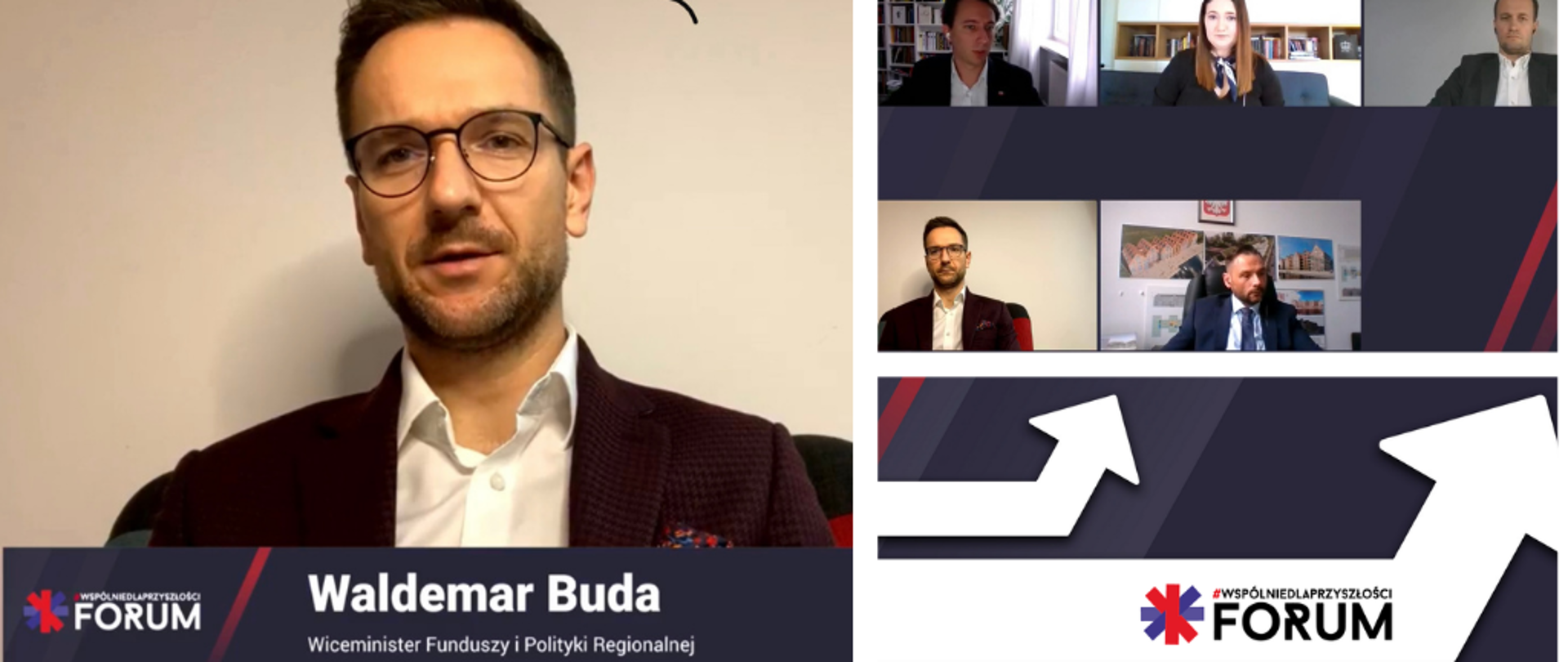 Mozaika zdjęć z forum Wspólnie dla przyszłości, w którym udział wziął minister Buda