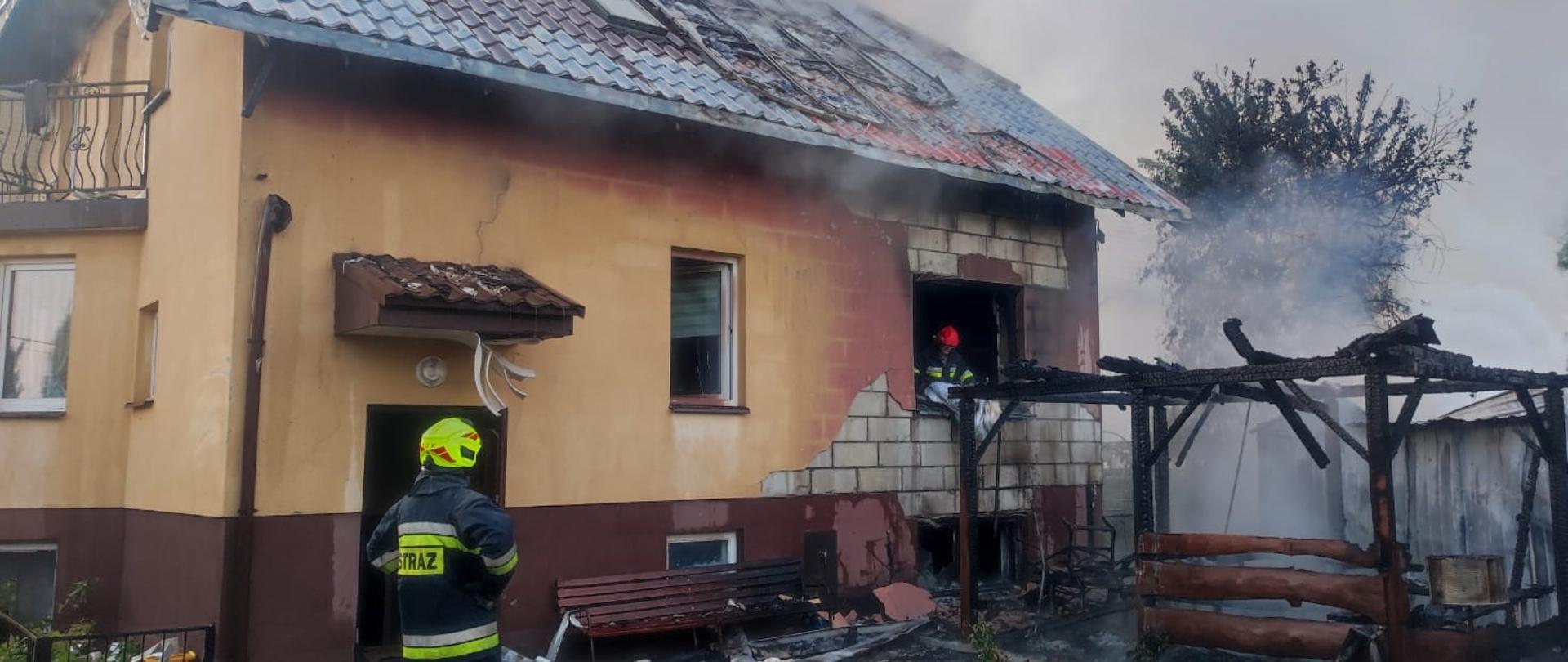 Pożar domu jednorodzinnego w Krupnikach