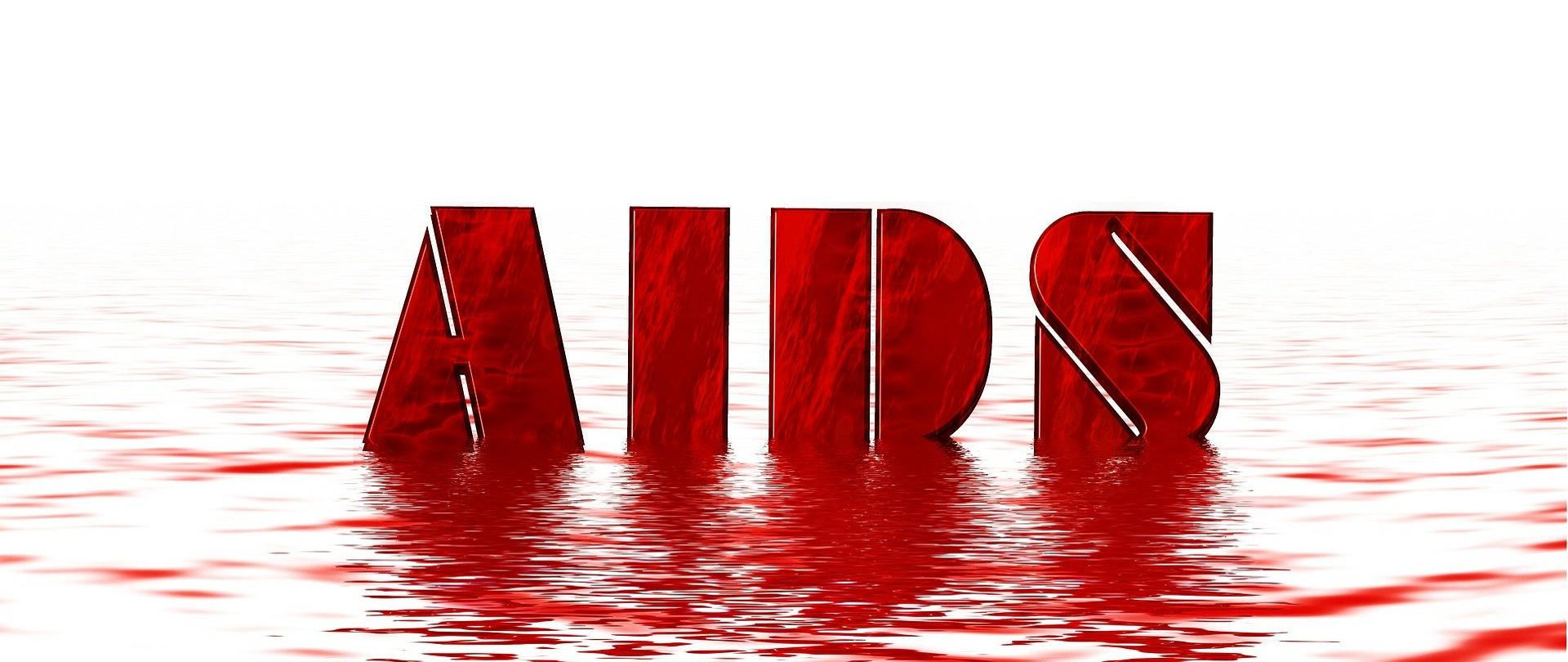 Czerwony napis AIDS