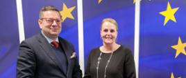 Wiceminister infrastruktury Przemysław Koperski i Dyrektor Generalna ds. środowiska (DG ENV) KE, Florika Fink Hooijer