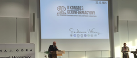 Główny Geodeta Kraju Andrzej Żylis podczas otwarcia II Kongresu Geoinformacyjnego