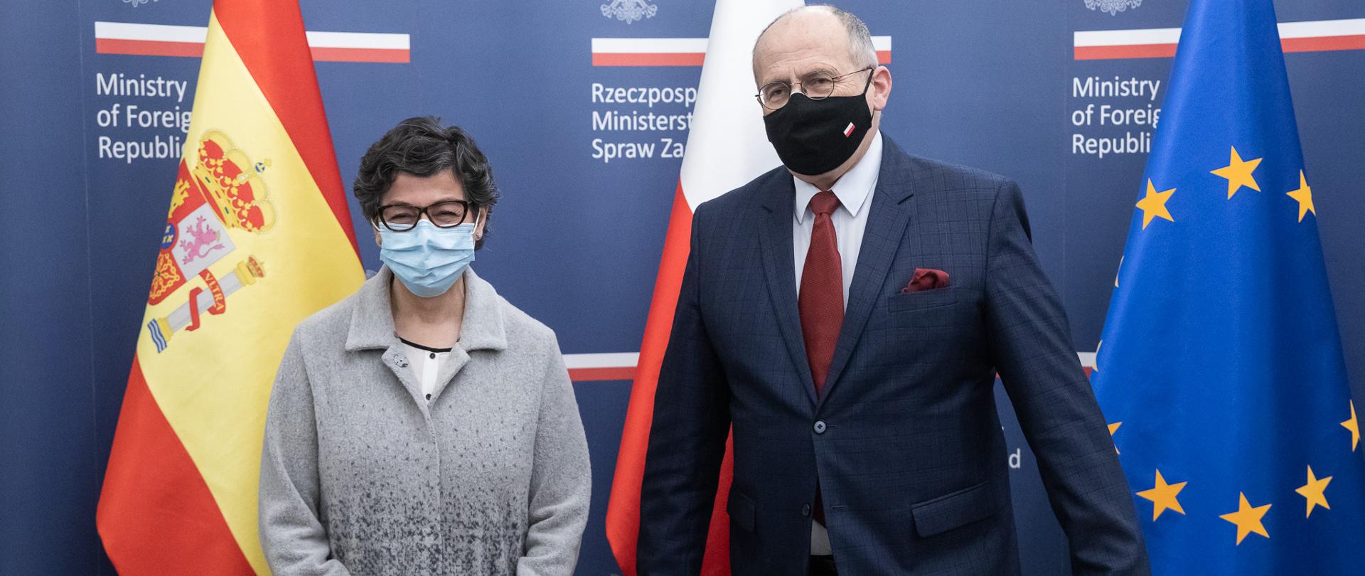 2021.02.04 Warszawa . Minister Zbigniew Rau . Wizyta minister SZ Hiszpania Arancha Gonzales Laya .
Fot. Tymon Markowski / MSZ