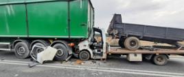 Zderzenie samochodu dostawczego z ciężarowym- Kózki