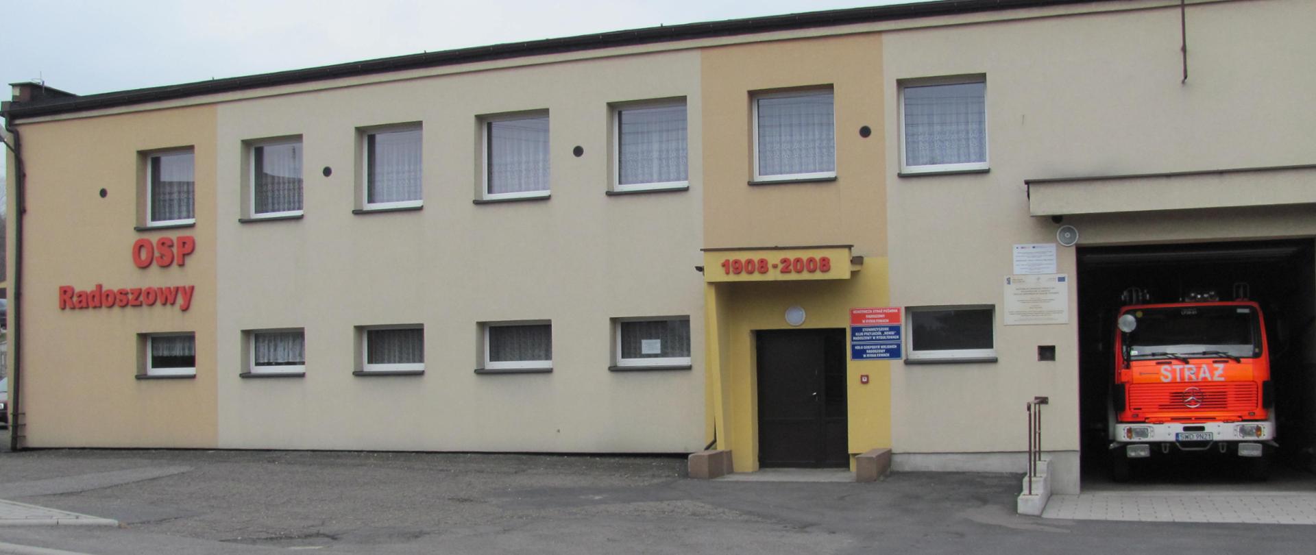 Zdjęcie prezentuje budynek jednostki OSP Radoszowy