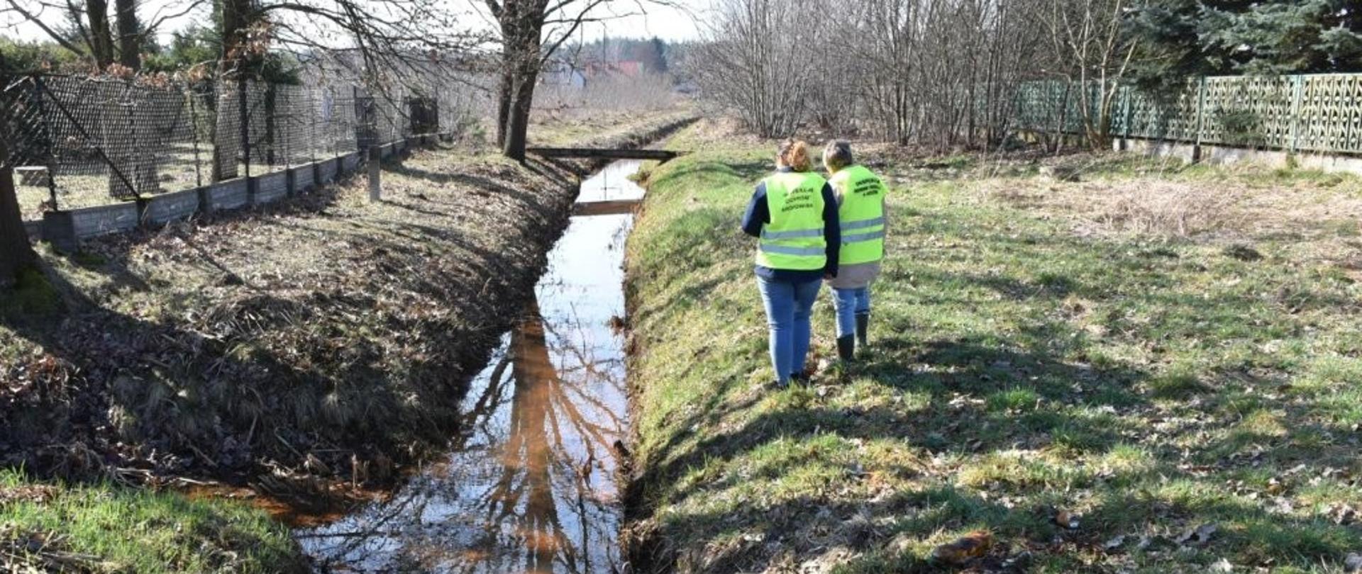 Widok Kanału podczas oględzin inspektorów WIOŚ.