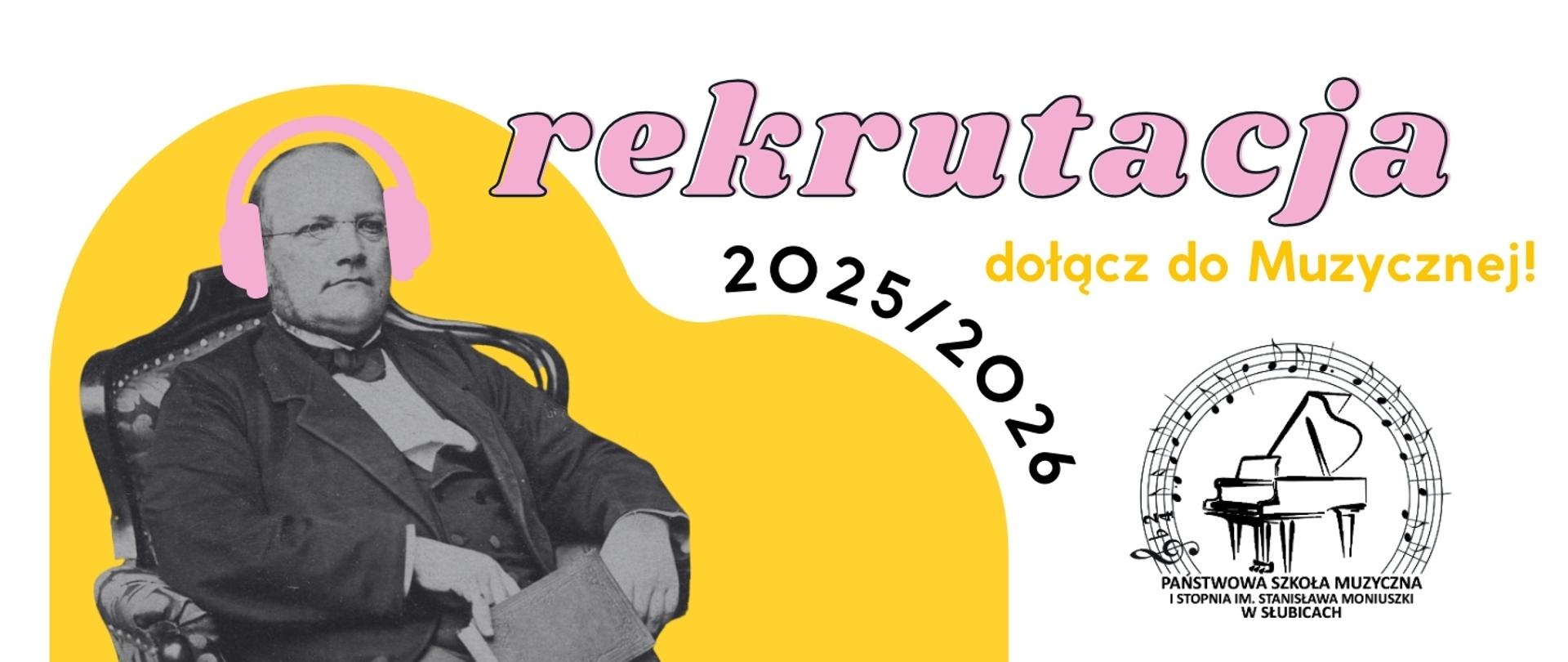 Plakat zapowiadający rekrutację na rok szkolny 2025-2026.