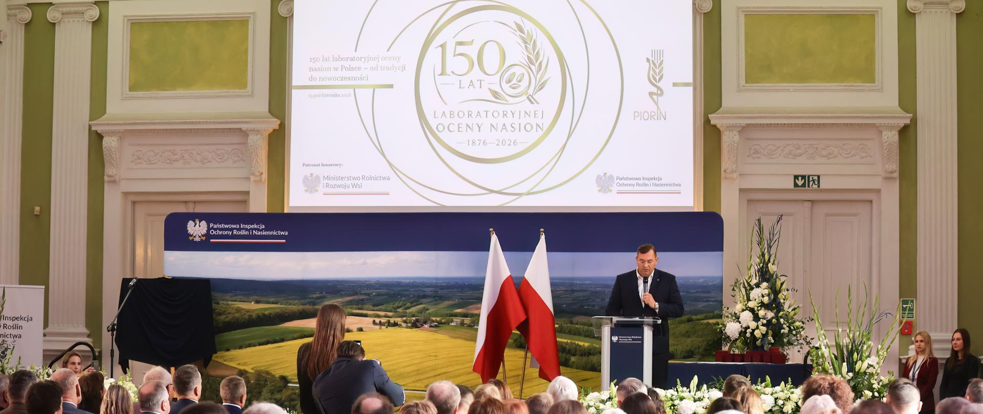 Otwarcie konferencji jubileuszowej przez ministra rolnictwa i rozwoju wsi Stefana Krajewskiego