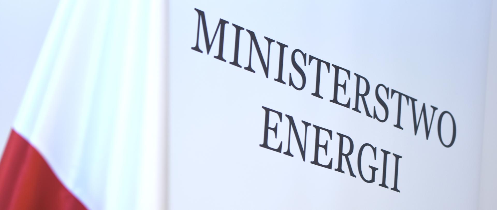 Napis Ministerstwo Energii