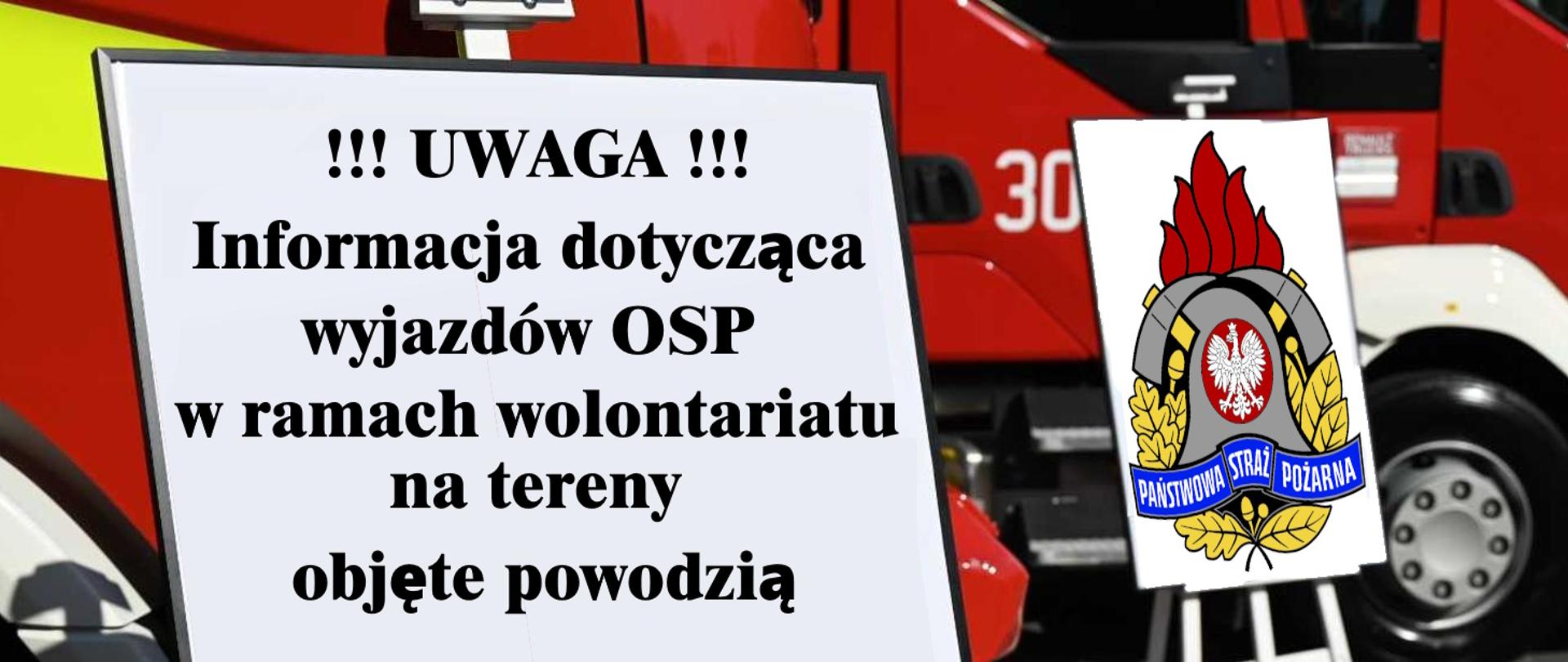 Wyjazdy do zdarzeń powodziowych jednostek OSP