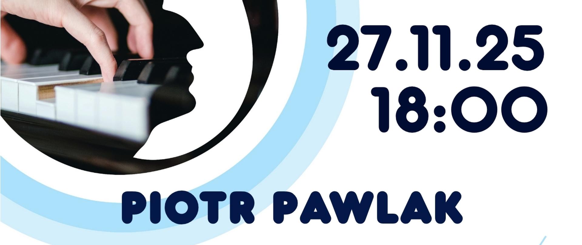 Plakat promujący wydarzenie „Efekt Chopina – Chopinowskie recitale fortepianowe". W centralnej części widoczny jest czarno-biały profil Fryderyka Chopina wpisany w okrąg z niebieskimi pierścieniami, w którym znajduje się zdjęcie dłoni grających na klawiaturze fortepianu.
Tekst plakatu informuje:
„EFEKT CHOPINA – Chopinowskie recitale fortepianowe"
23.11.2025, godz. 18:00
Bartosz Skłodowski
Wejściówki dostępne w Państwowej Szkole Muzycznej w Jastrzębiu-Zdroju oraz na evently.pl.
Na dole znajduje się informacja o miejscu wydarzenia: Sala koncertowa Państwowej Szkoły Muzycznej, ul. Kościuszki 13A, Jastrzębie-Zdrój.
Wskazano, że projekt jest współfinansowany ze środków Unii Europejskiej w ramach Programu Operacyjnego Infrastruktura i Środowisko 2014–2020.
Na plakacie znajdują się logotypy: Narodowego Instytutu Fryderyka Chopina, Ministerstwa Kultury i Dziedzictwa Narodowego, Funduszy Europejskich, Rzeczpospolitej Polskiej oraz Unii Europejskiej.
Na dole umieszczono napis: „Zapraszamy!" i adres strony internetowej: efektchopina.pl