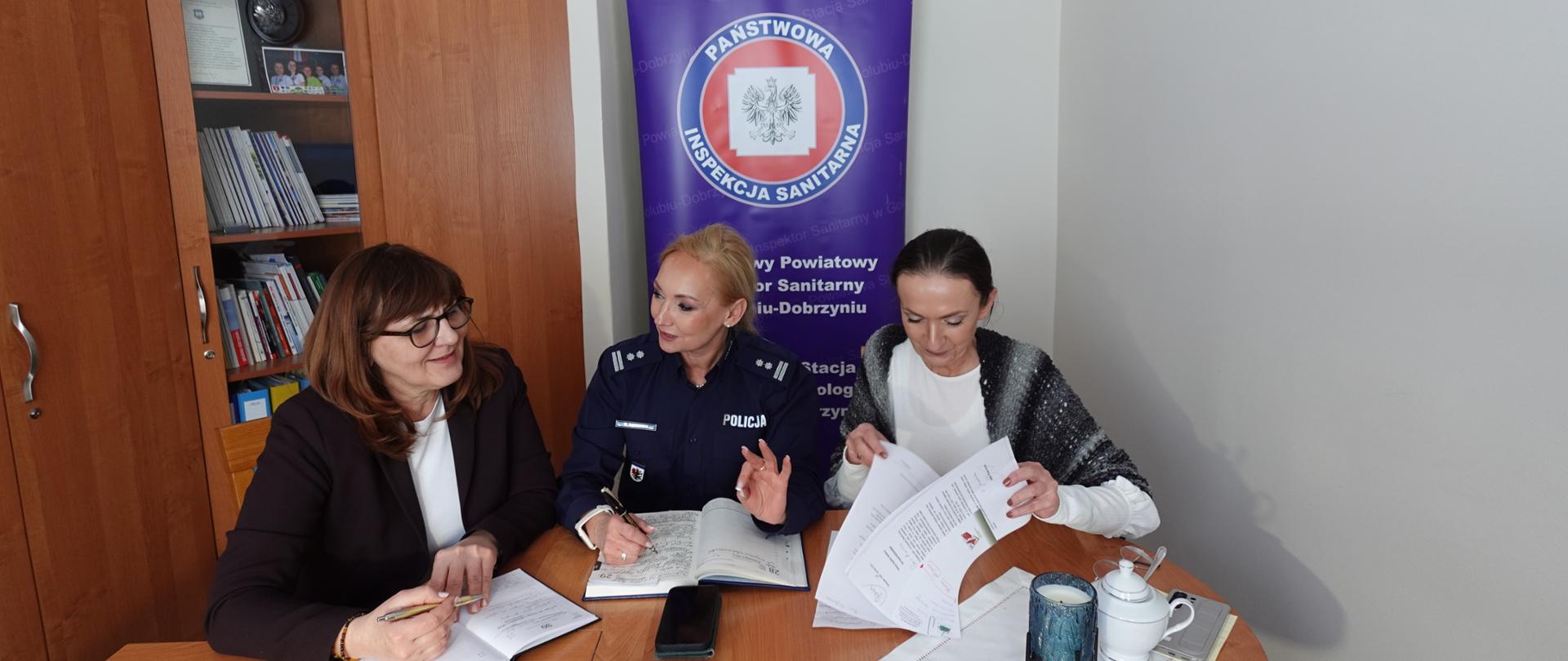 Narada PPIS w Golubiu-Dobrzyniu z przedstawicielem KPP w Golubiu-Dobrzyniu oraz z Kierownikiem Oddziału NSiPZ w PSSE w Golubiu-Dobrzyniu