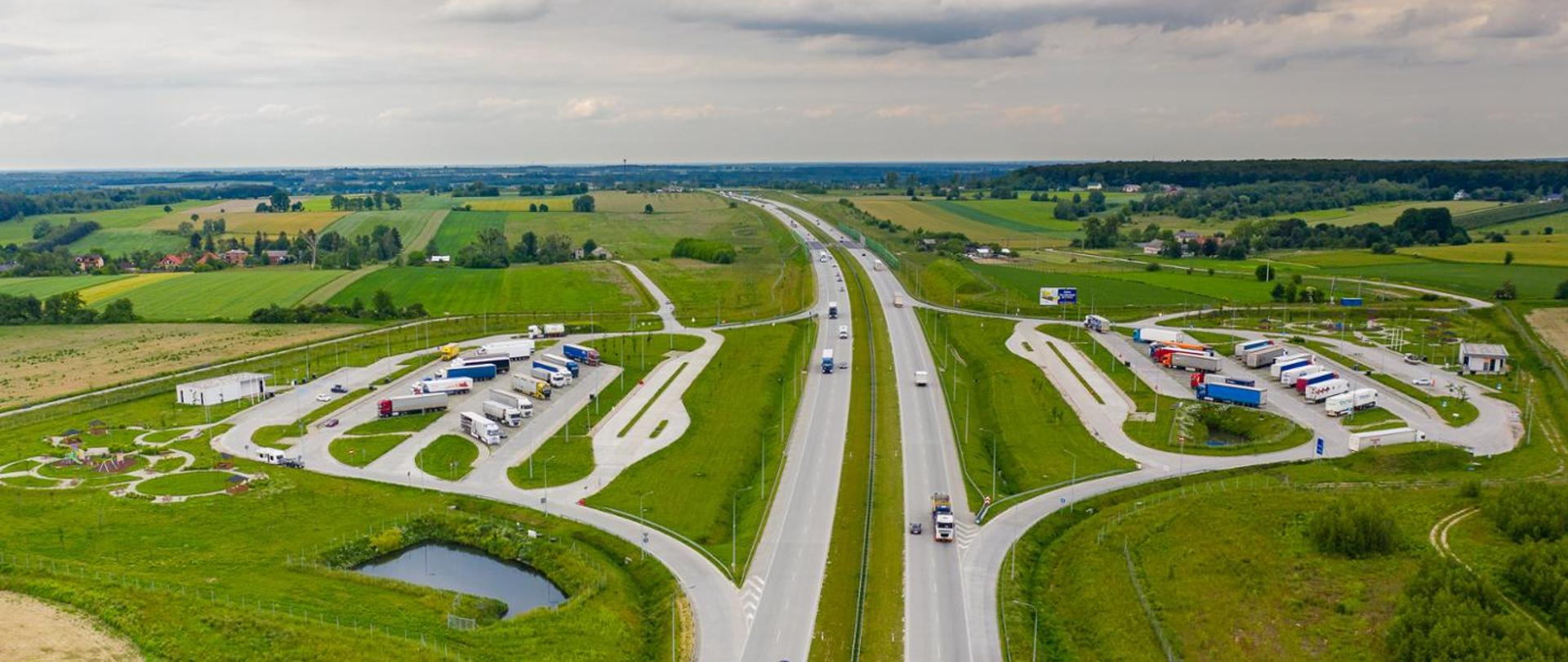 MOP - Miejsce Obsługi Podróżnych przy A1 widziane z powietrza