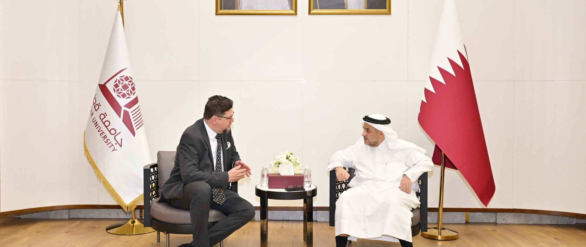 Meeting of Deputy Minister at the Ministry of Science and Higher Education with president of Qatar Univeristy 