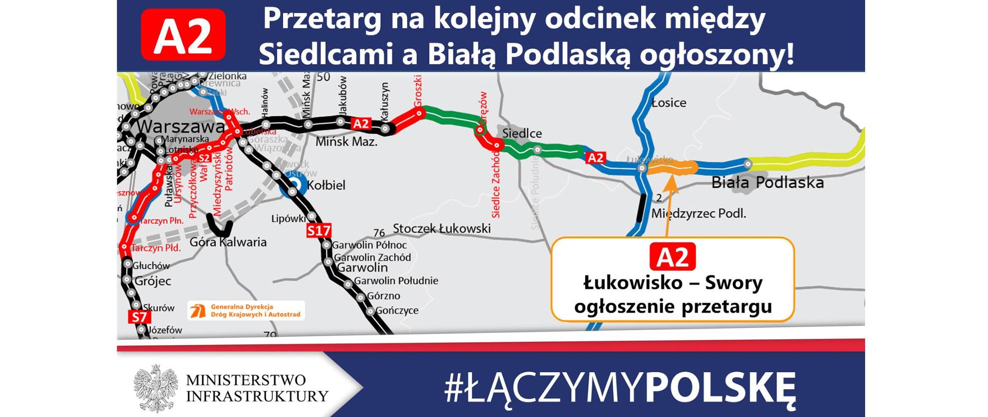 Rusza przetarg na kolejny odcinek A2 między Siedlcami a Białą Podlaską - infografika