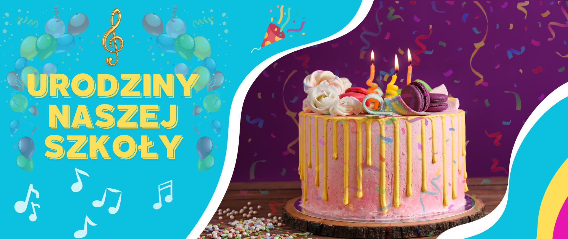 Urodziny naszej szkoły, na zdjęciu tort