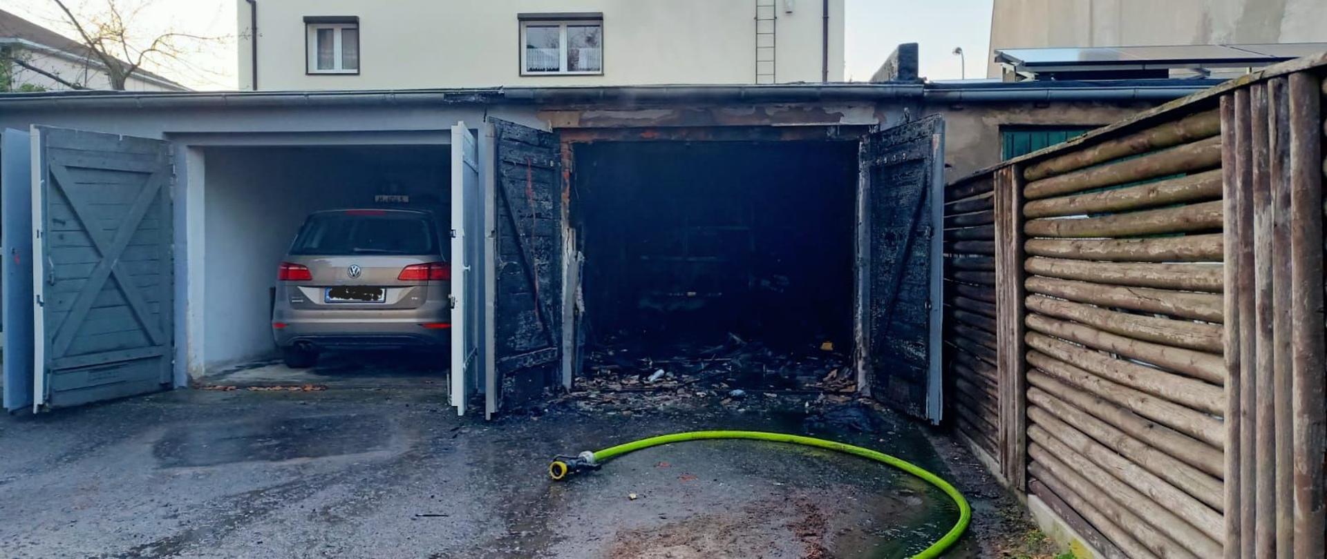 Pożar garażu