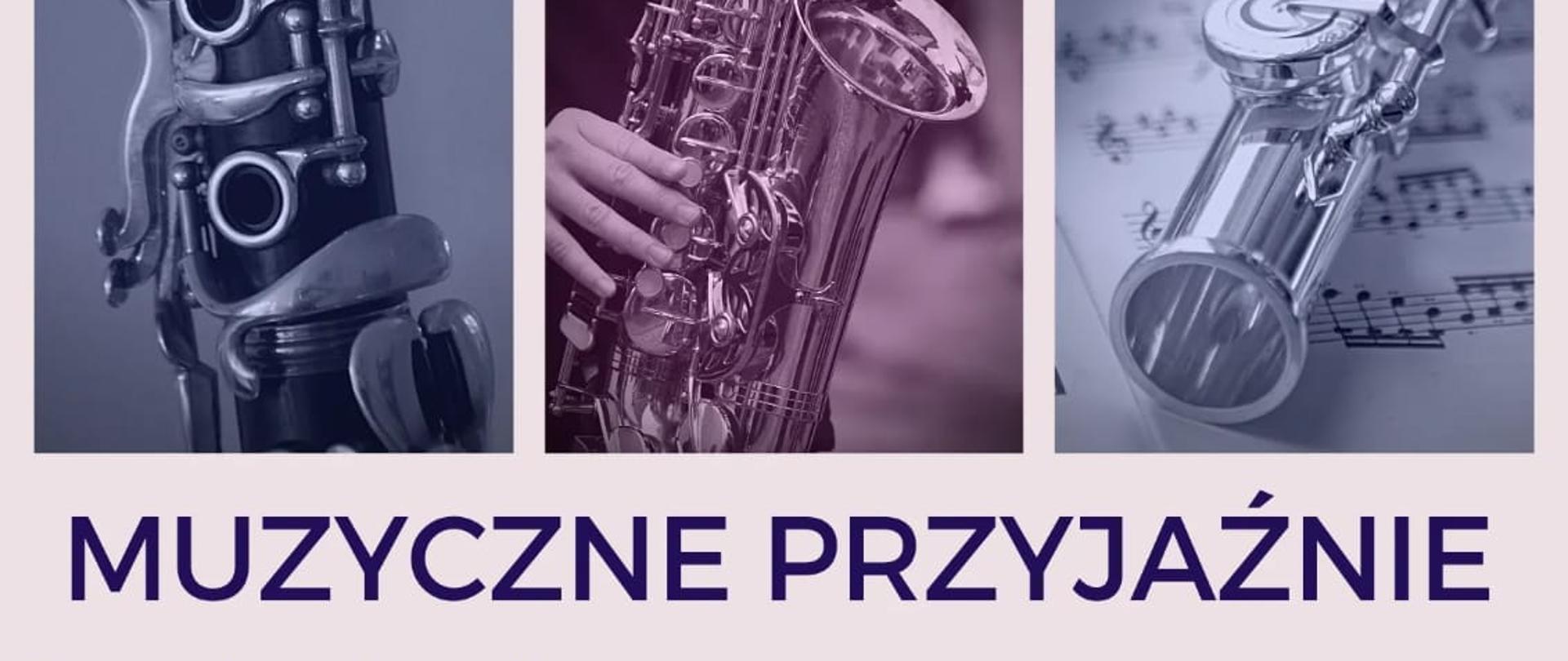 Plakat koncertu muzyczne przyjaźnie zawierający informacje o dacie i miejscu wydarzenia