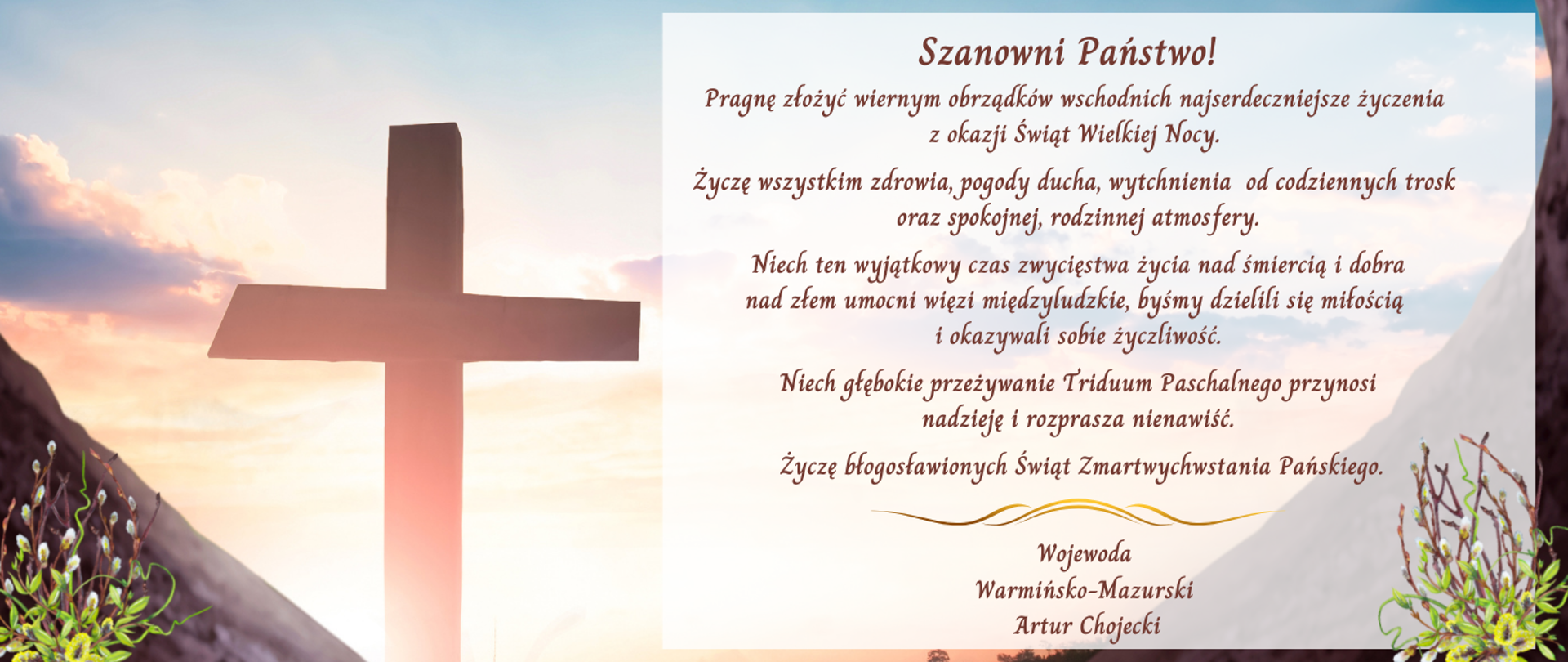 Życzenia Wielkanocne dla wiernych obrządków wschodnich