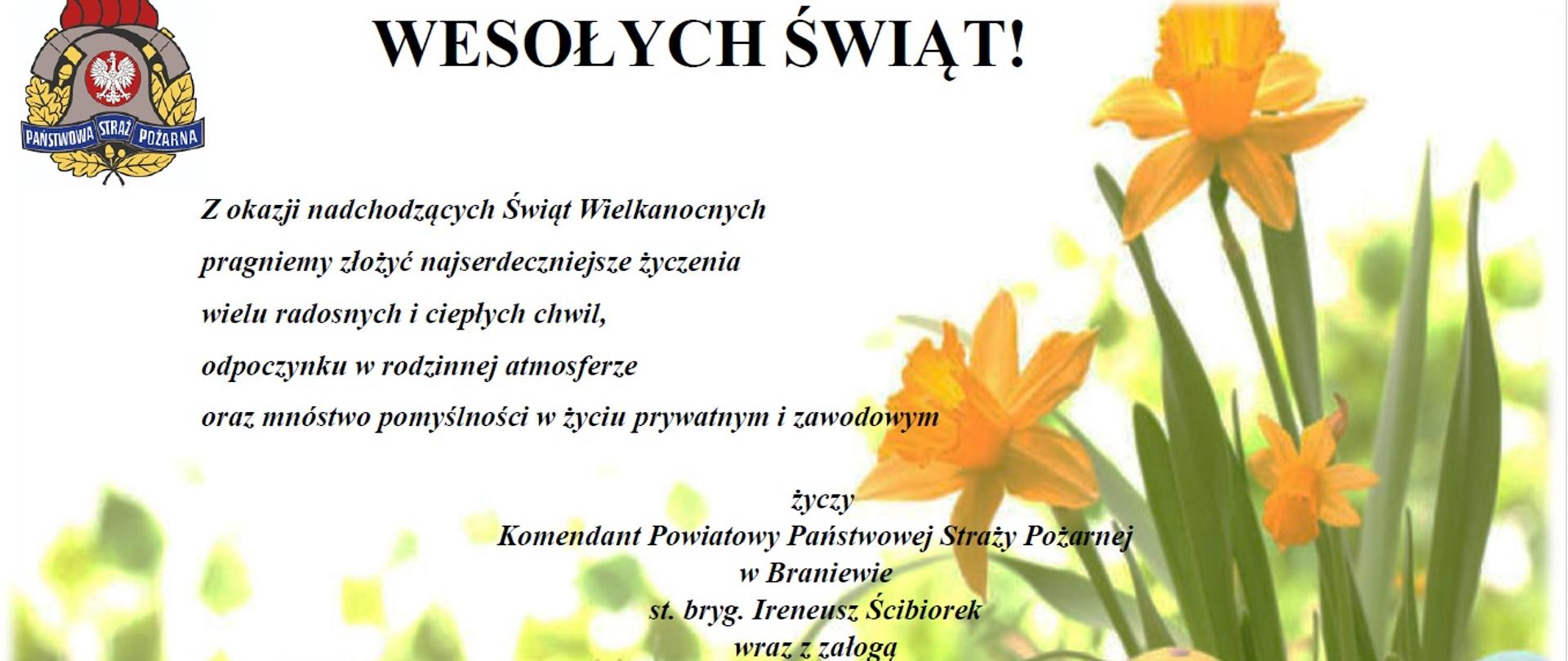 Życzymy wszystkim zdrowych i pogodnych świąt wielkanocnych - KP PSP Braniewo