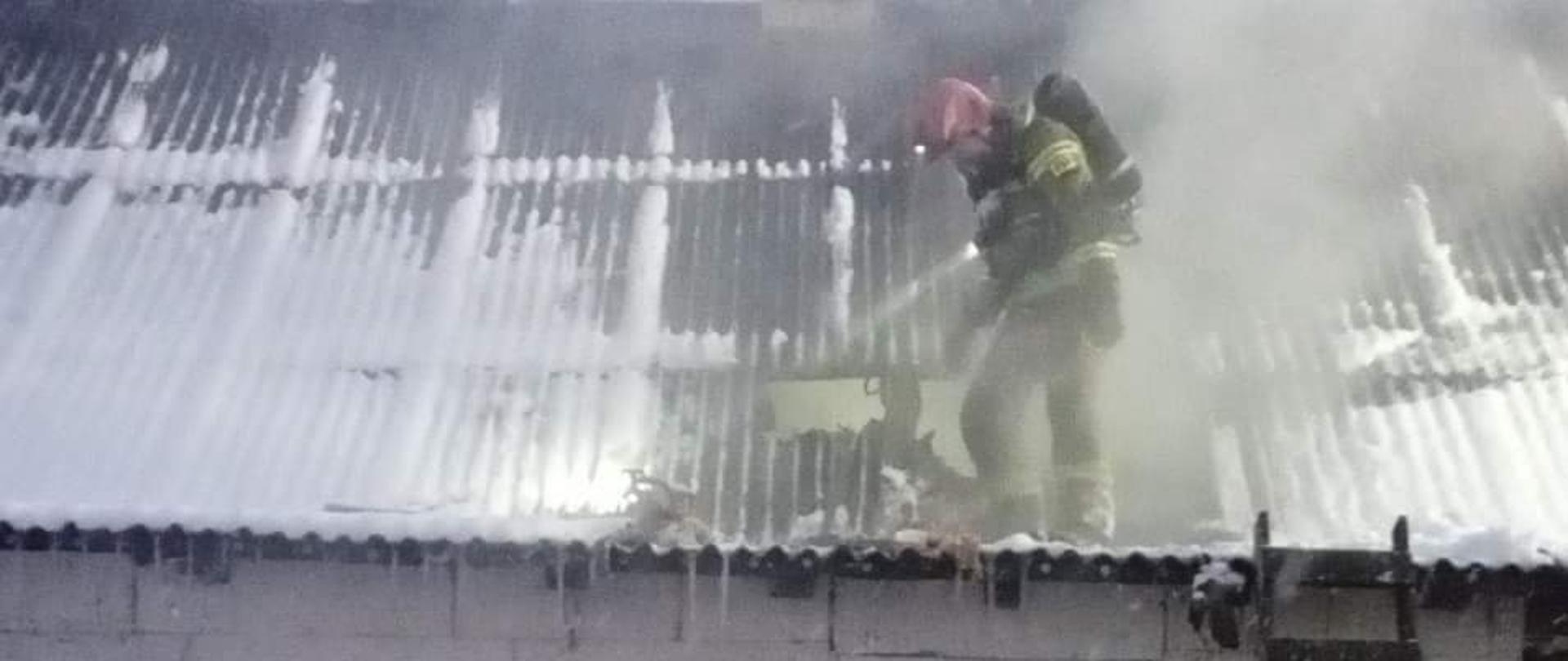 Pożar domu jednorodzinnego w miejscowości Guzy.