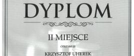 Dyplom drugiego miejsca dla Krzysztofa Uherek w dwudziestym trzecim Ogólnopolskim Konkursie Młodych Solistów w Jaworznie w dniach od dwudziestego szóstego do dwudziestego ósmego listopada dwa tysiące dwudziestego piątego roku.