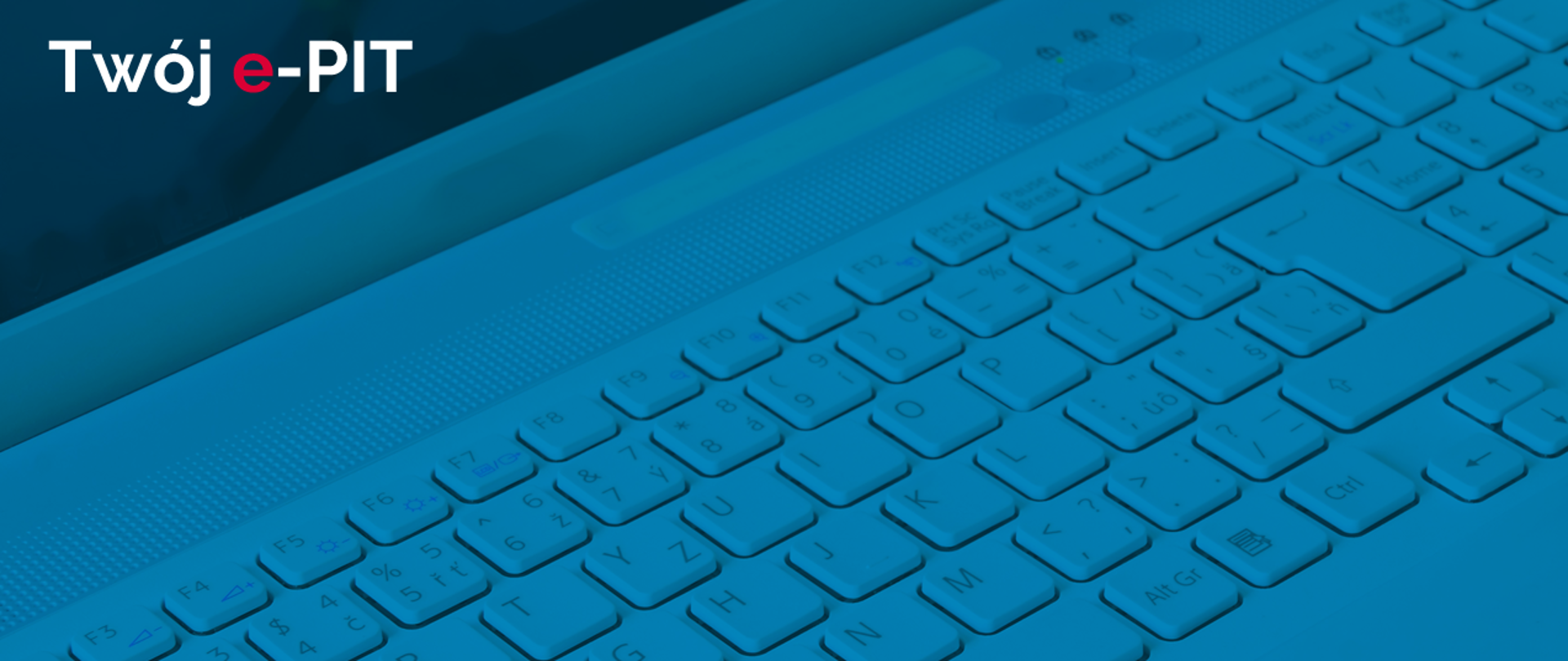 Klawiatura komputera a w lewym górnym rogu napis Twój e-PIT
