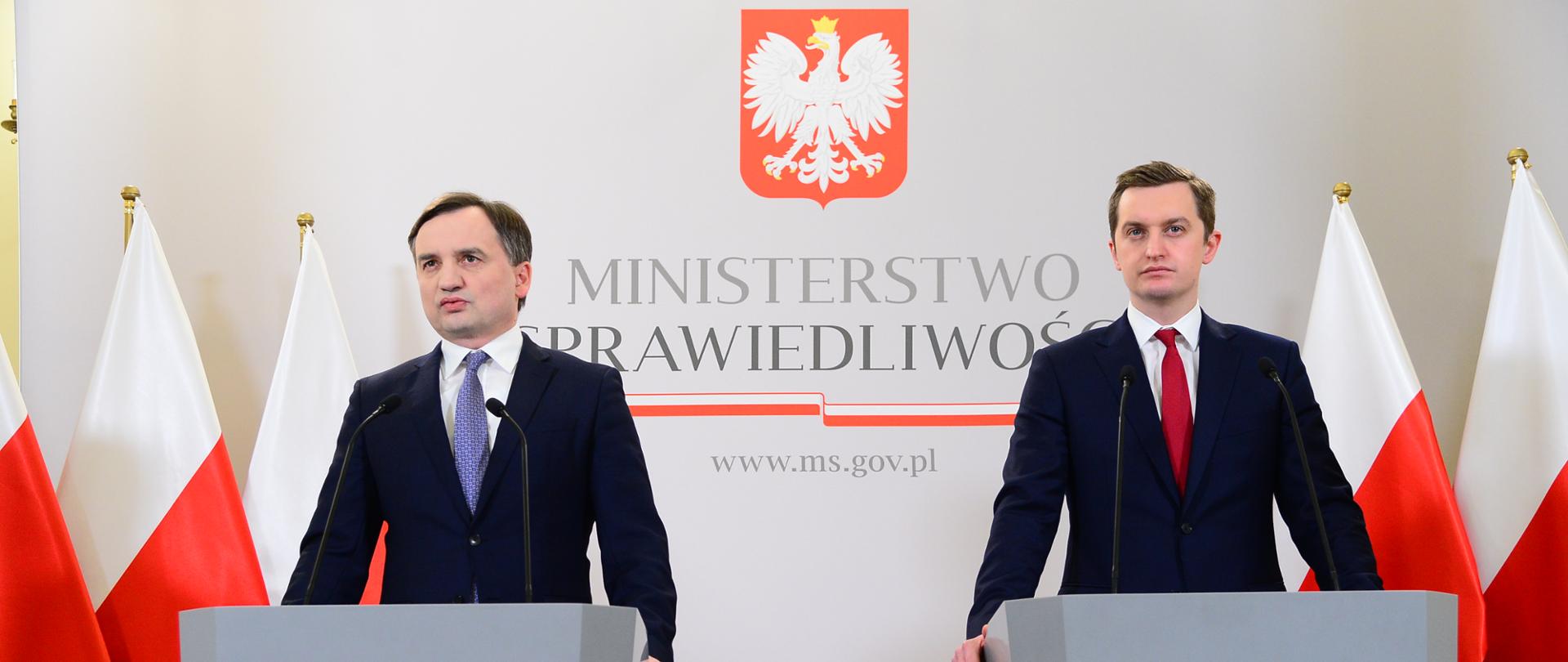 Konferencja prasowa Ministra Sprawiedliwości Zbigniewa Ziobro i wiceministra Sebastiana Kalety
