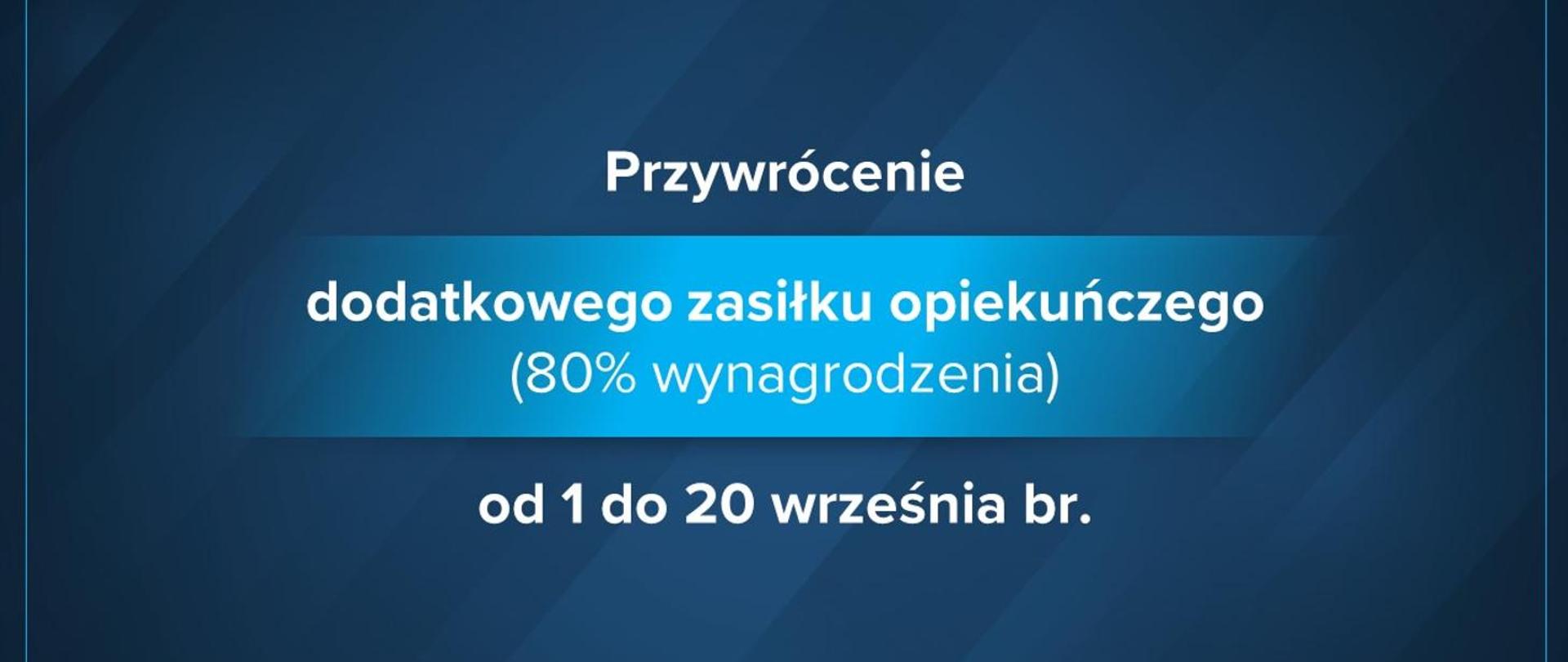 Dodatkowy zasiłek opiekuńczy do 20 września
