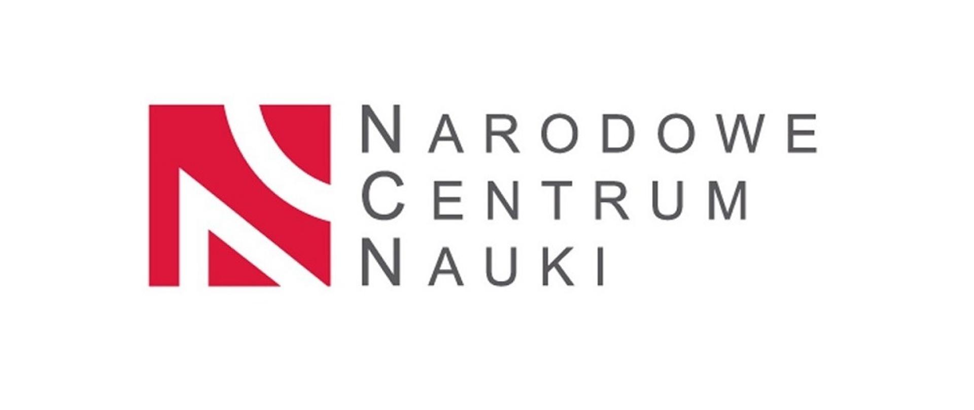 Narodowe Centrum Nauki - logo - napis na białym tle