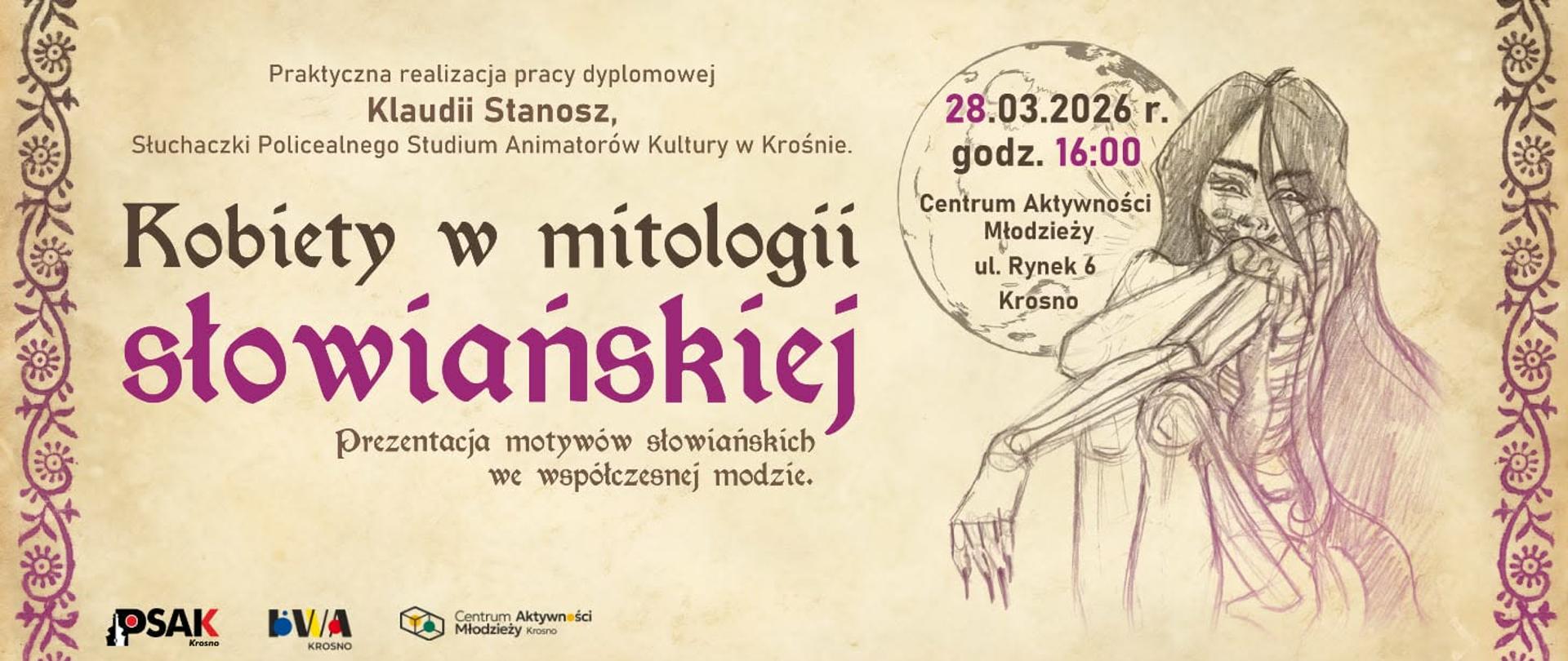 Plakat informujący o pracy dyplomowej Klaudii Stanosz