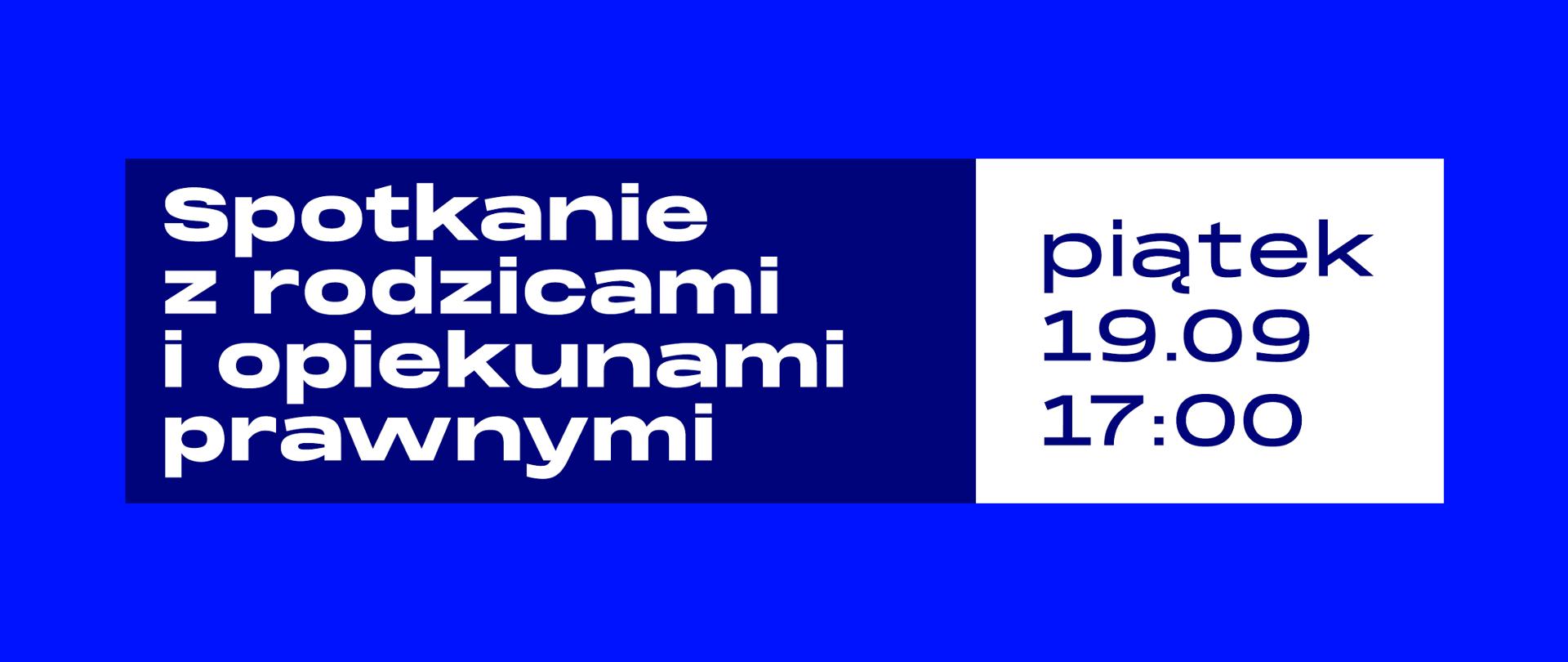Baner informujący o spotkaniu z rodzicami 19 września