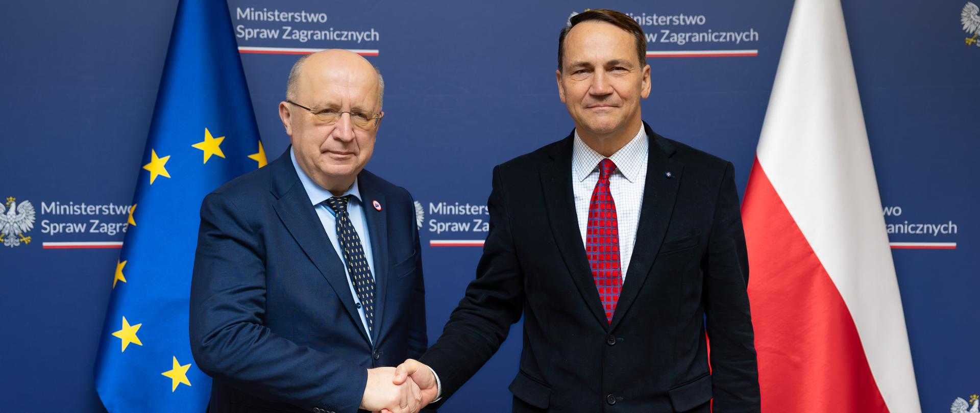 Minister Radosław Sikorski spotkał się z komisarzem UE ds. obrony i przestrzeni kosmicznej Andriusem Kubiliusem