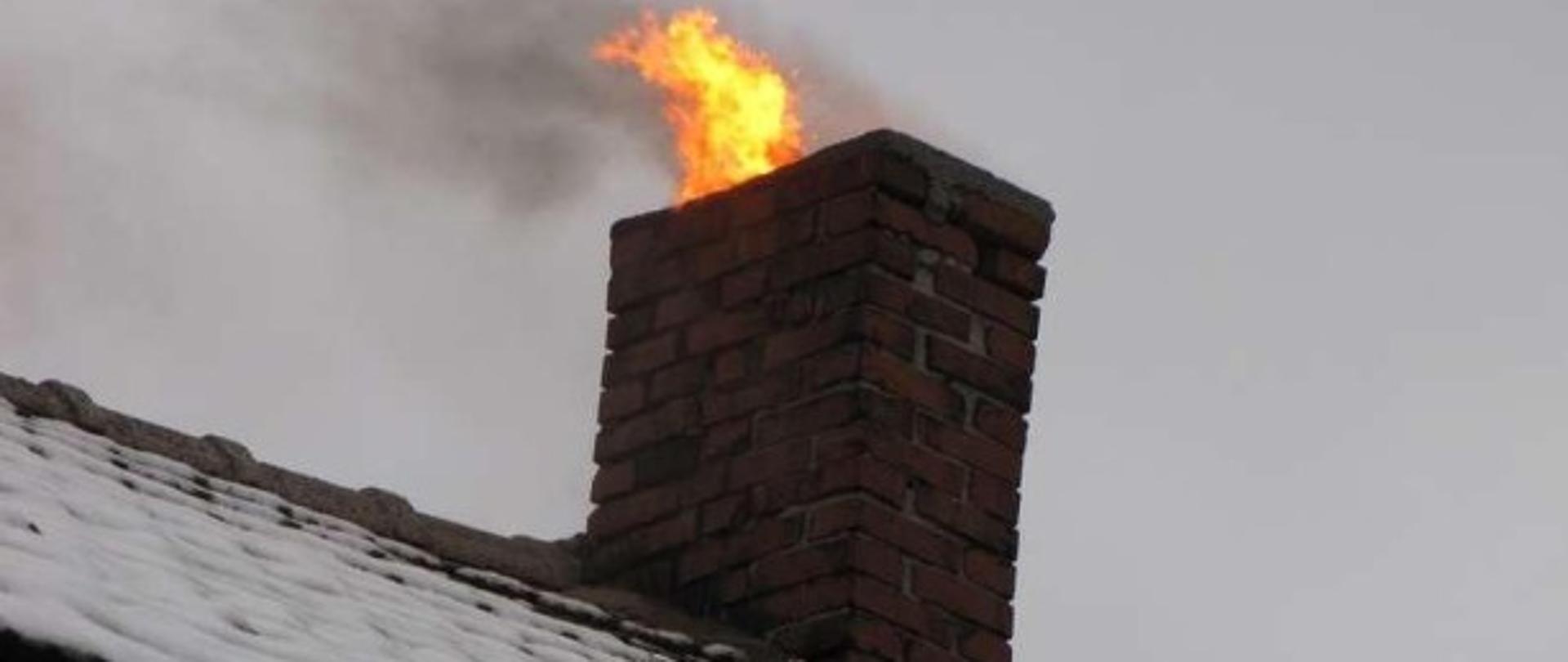 Pożar sadzy w kominie