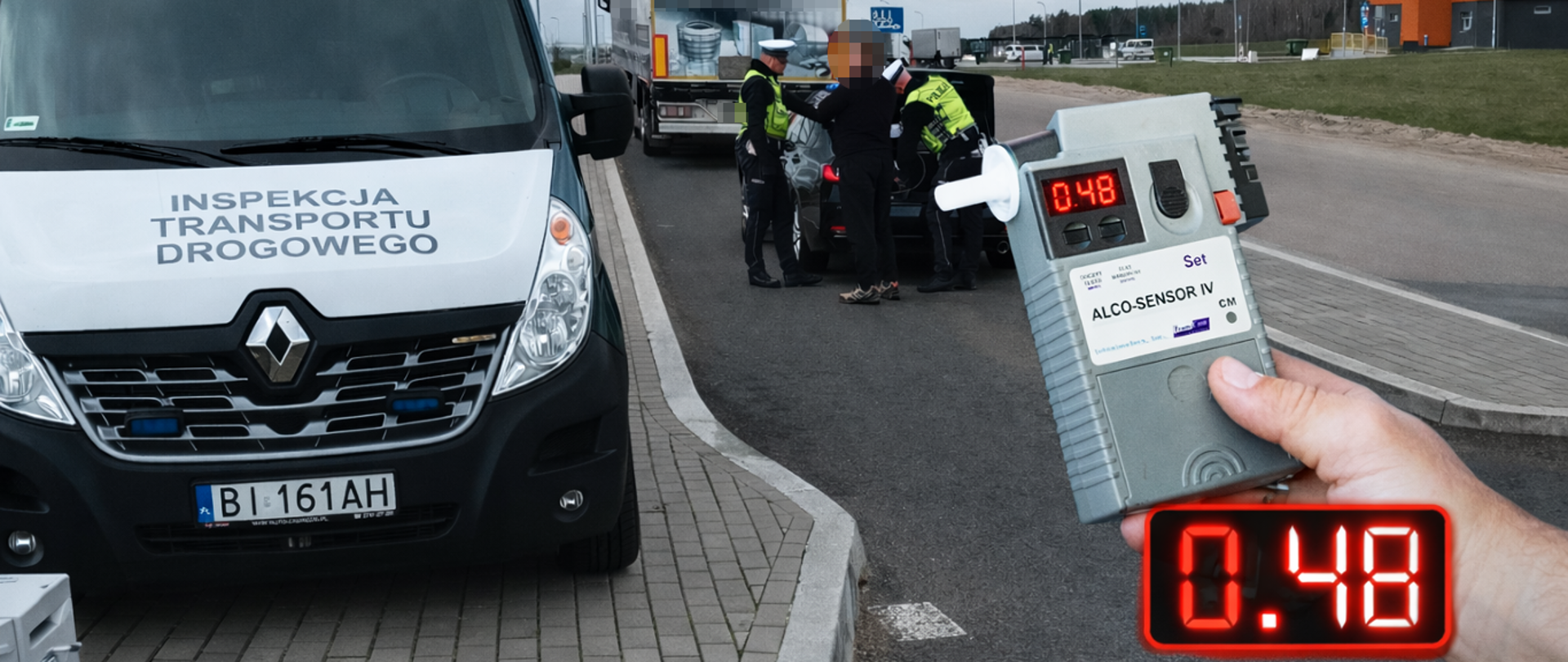 Przekazanie kierowcy wezwanemu na MOP Górki Zachód patrolowi Policji