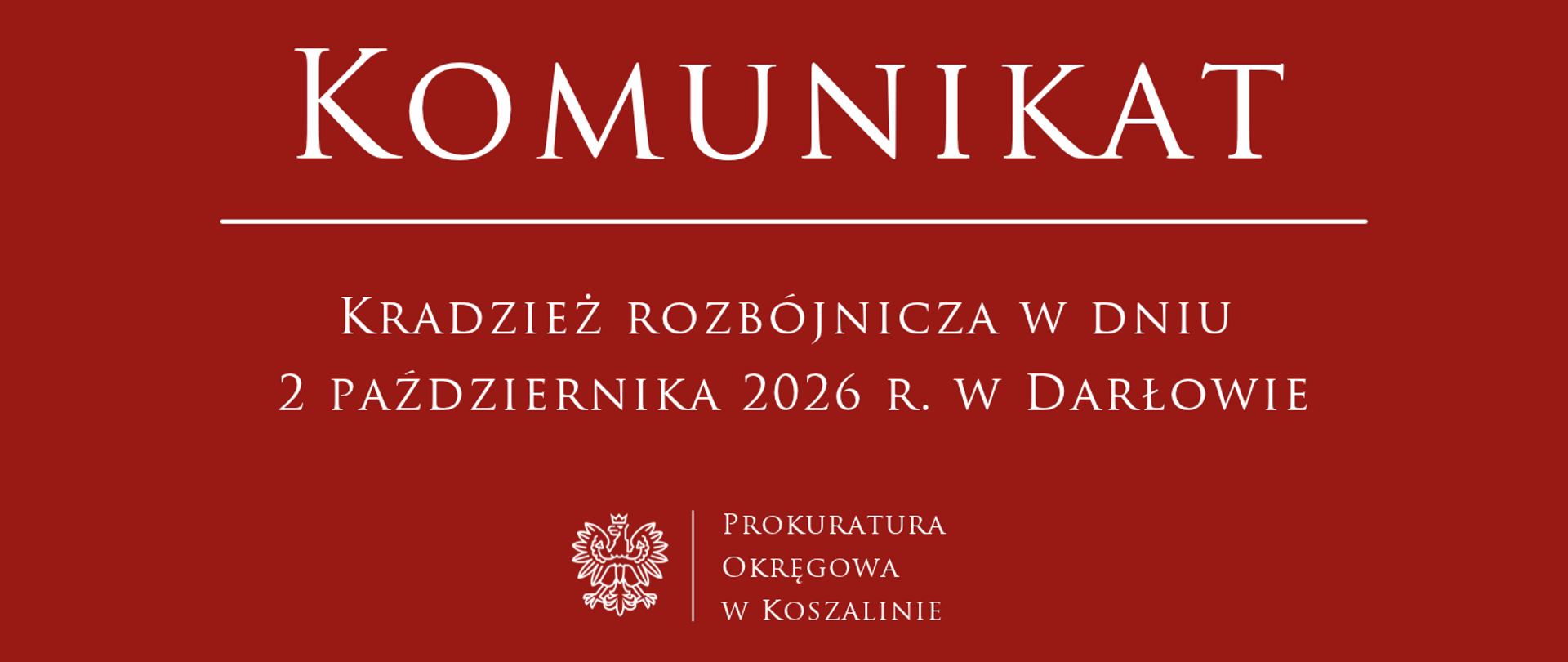 Kradzież rozbójnicza w dniu 2 października 2026 r. w Darłowie