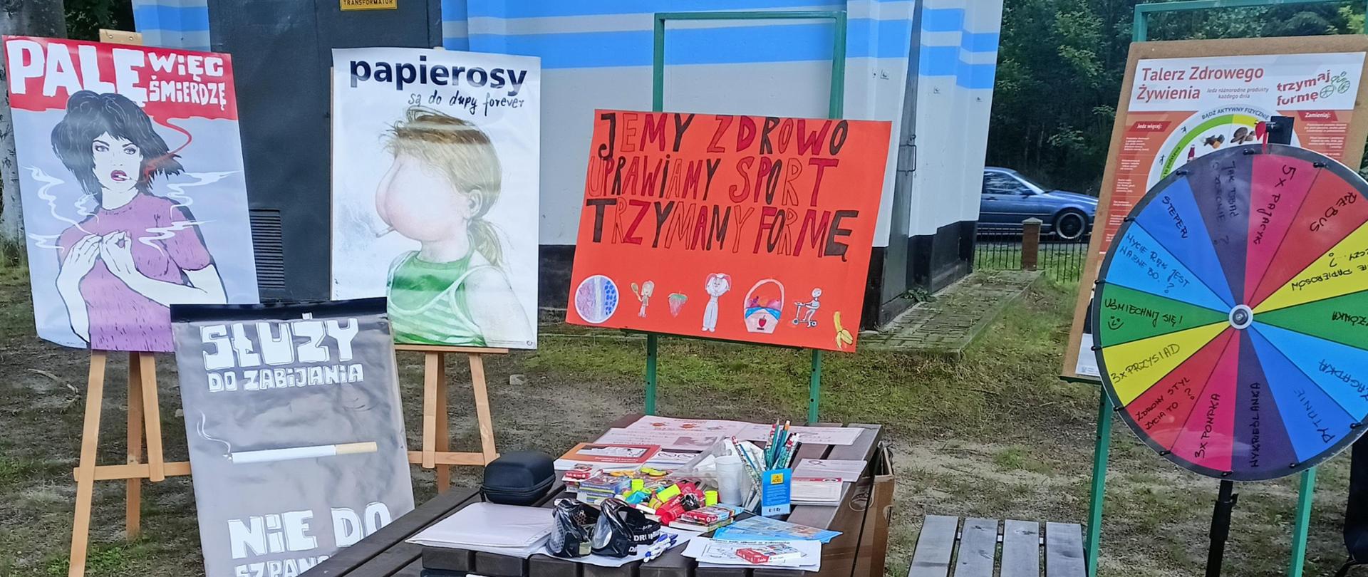 stanowisko PSSE Sulęcin w szkole podstawowej w Wędrzynie