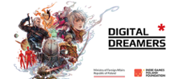 L'image représente une affiche avec des personnages de jeux vidéo polonais et l'inscription Digital Dreamers.