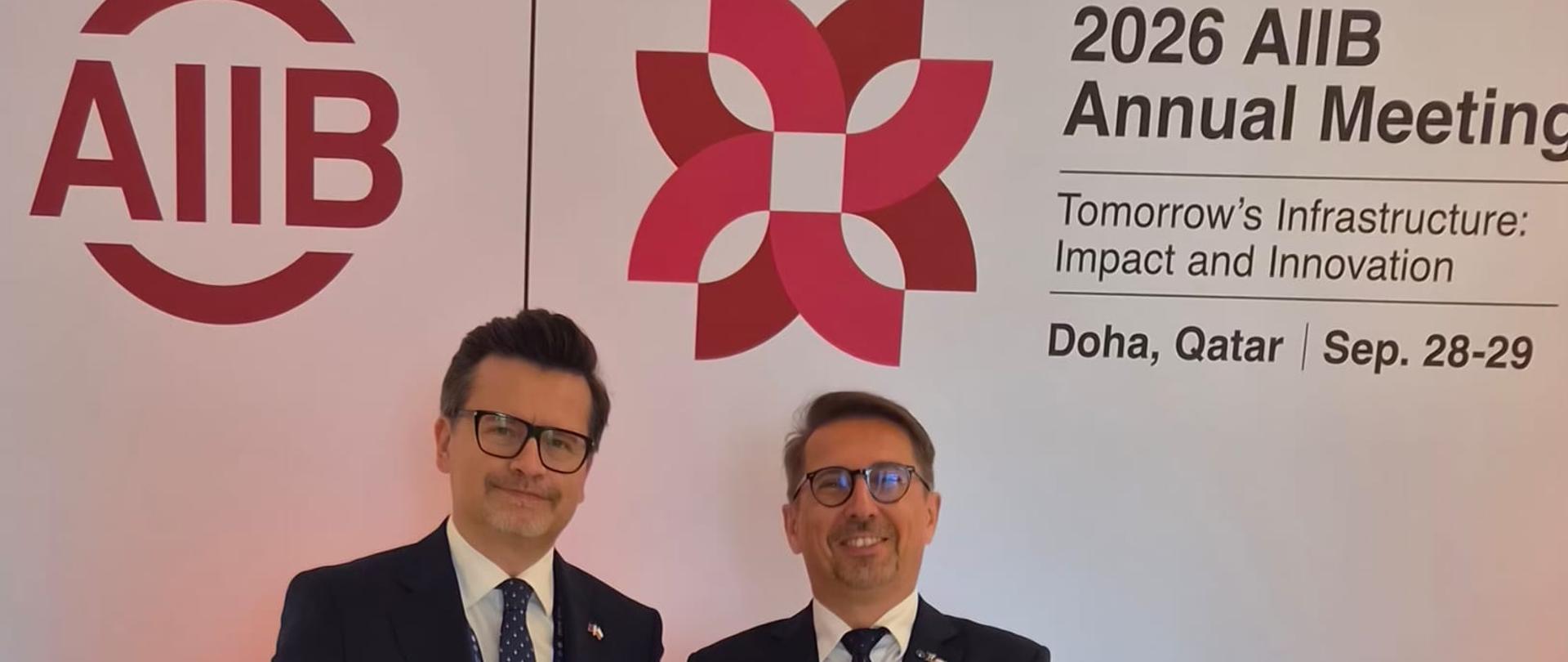 Udział polskiej delegacji w spotkaniu Rady Gubernatorów AIIB w Dosze
