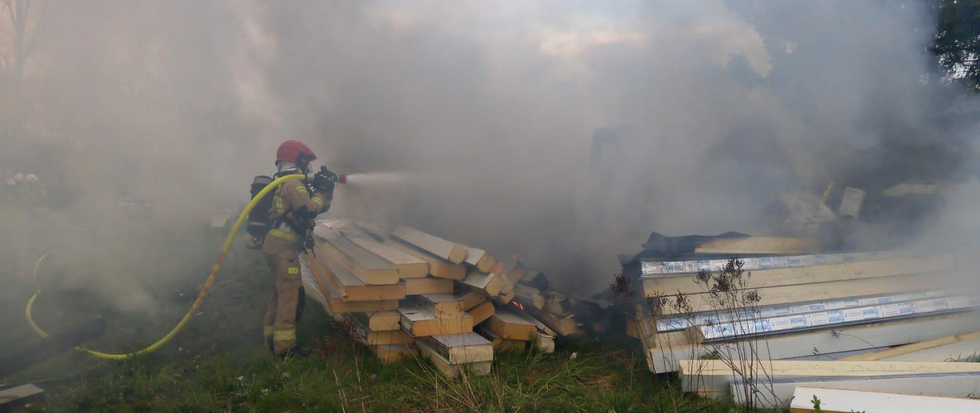 Pożar samochodu dostawczego w miejscowości Morawiany –powiat kazimierski