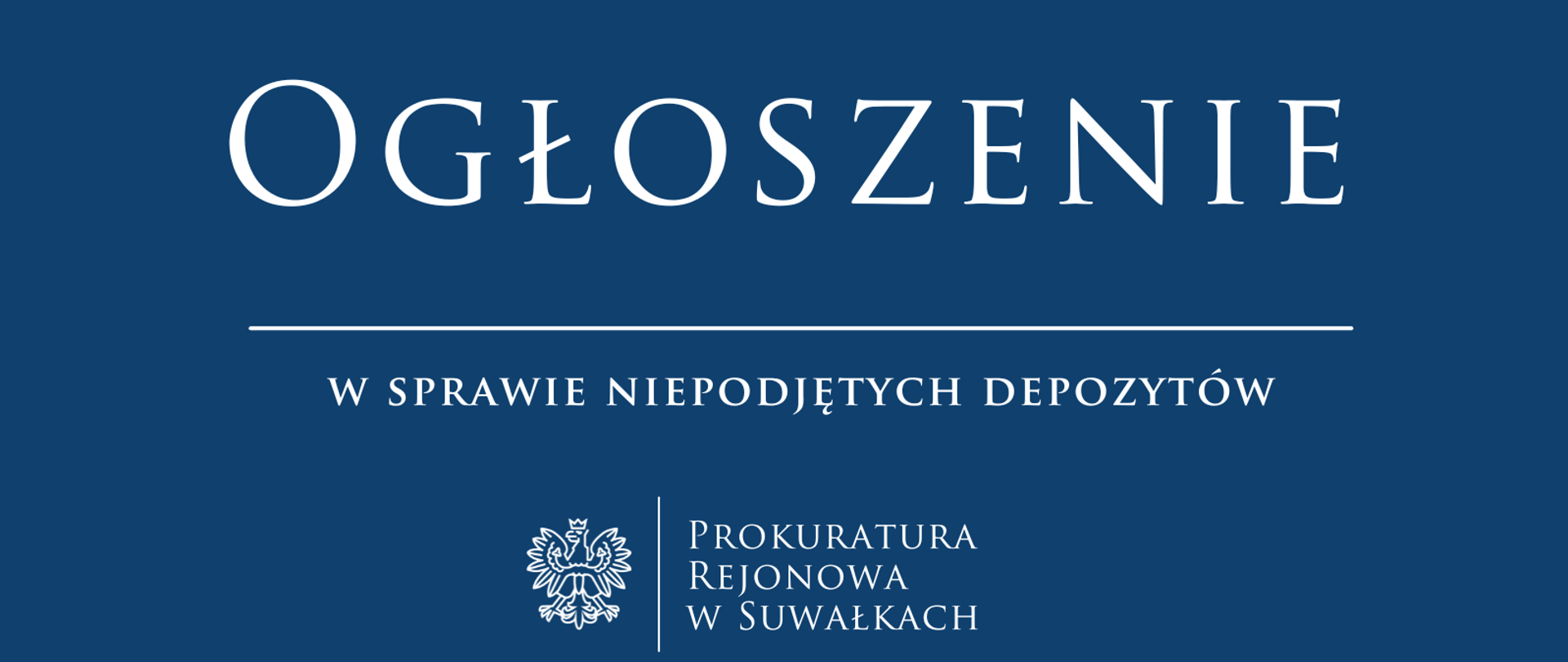 Ogłoszenie w spr depozytow