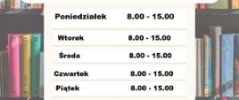 Godziny otwarcia biblioteki