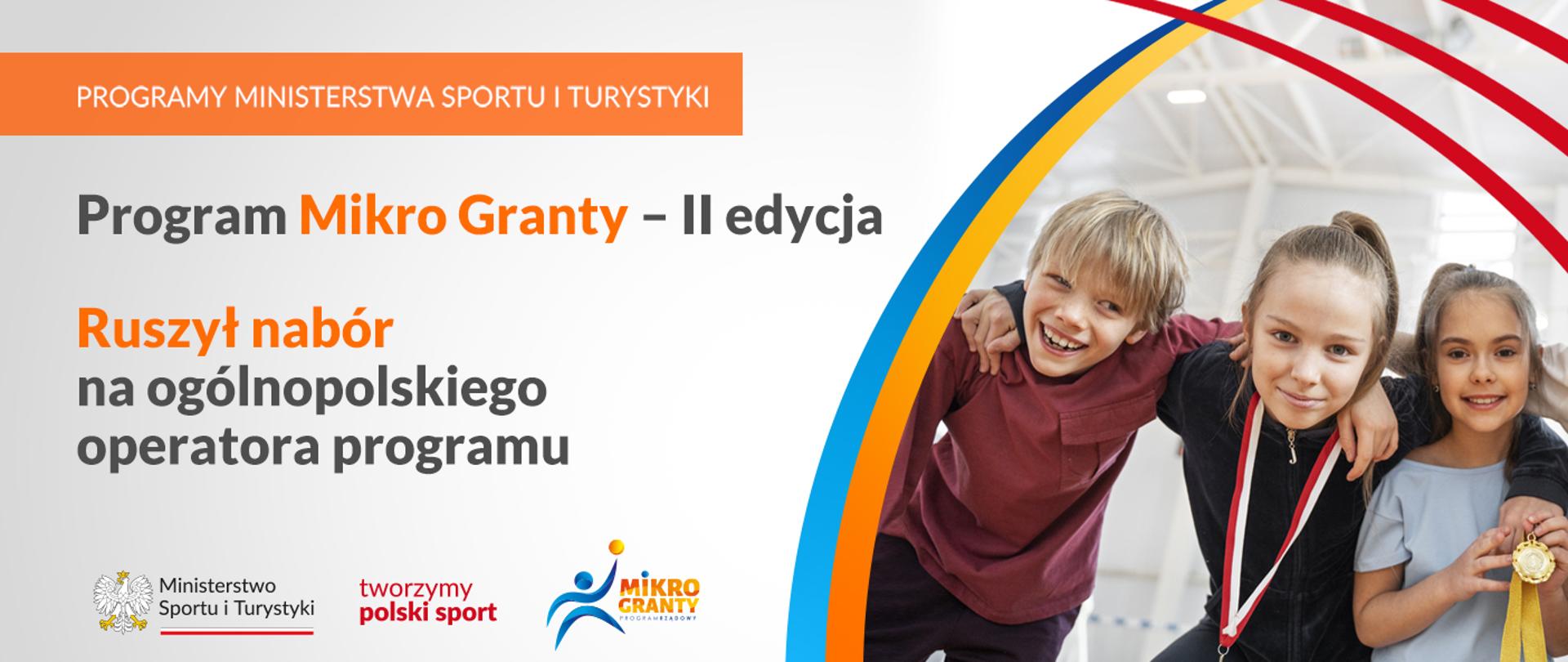 Grafika z napisem Projekt Mikro Granty - II edycja, ruszył nabór na ogólnopolskiego operatora programu