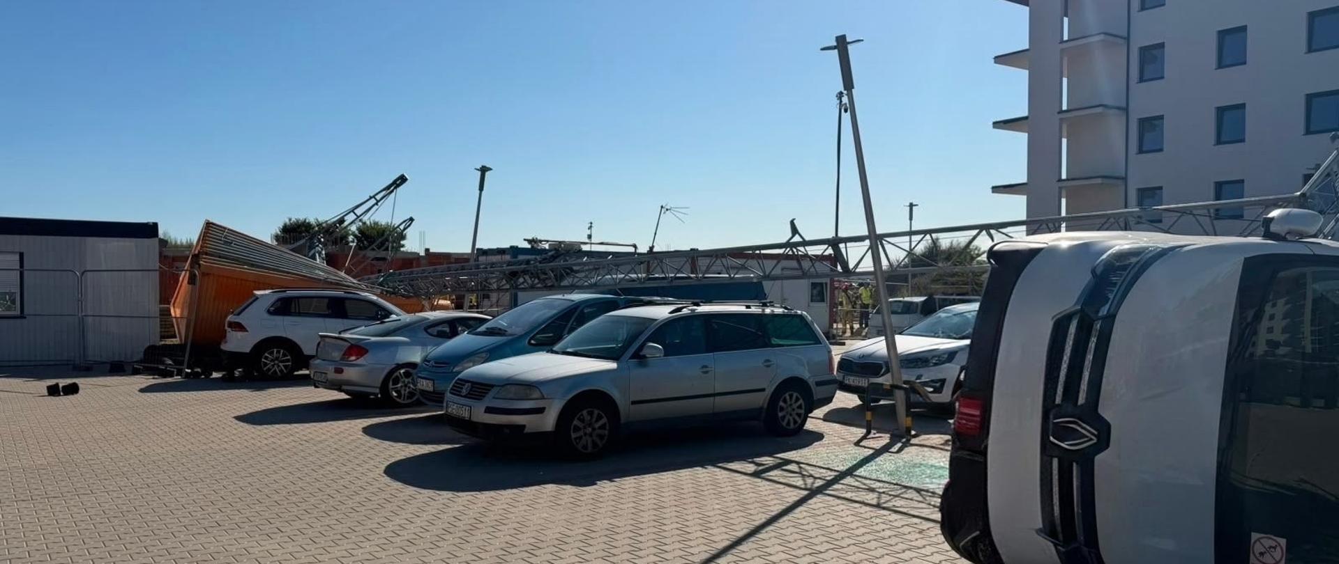 Przewrócenie żurawia budowlanego
