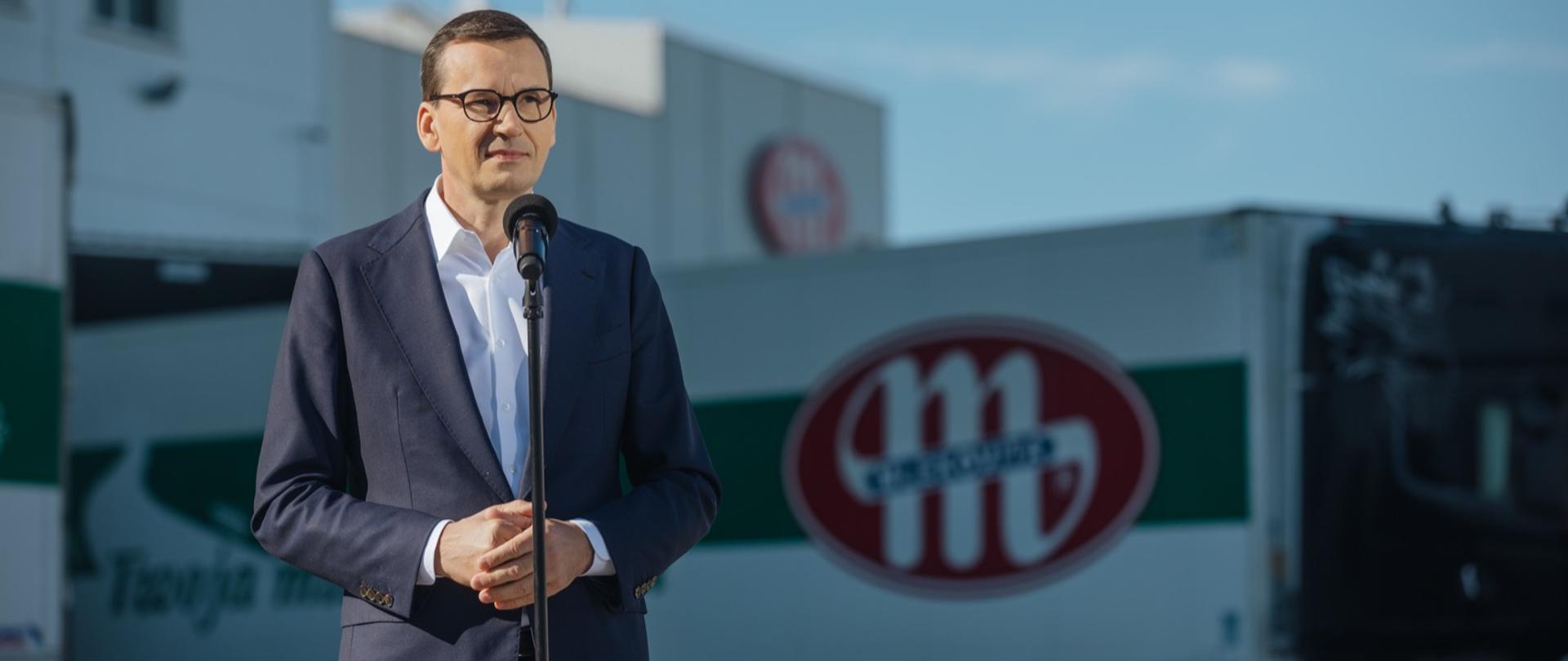 Prime Minister Mateusz Morawiecki during his visit to Mlekovita