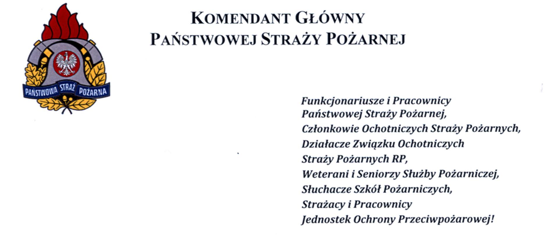 Życzenia Komendanta Głównego PSP z okazji Dnia Strażaka.