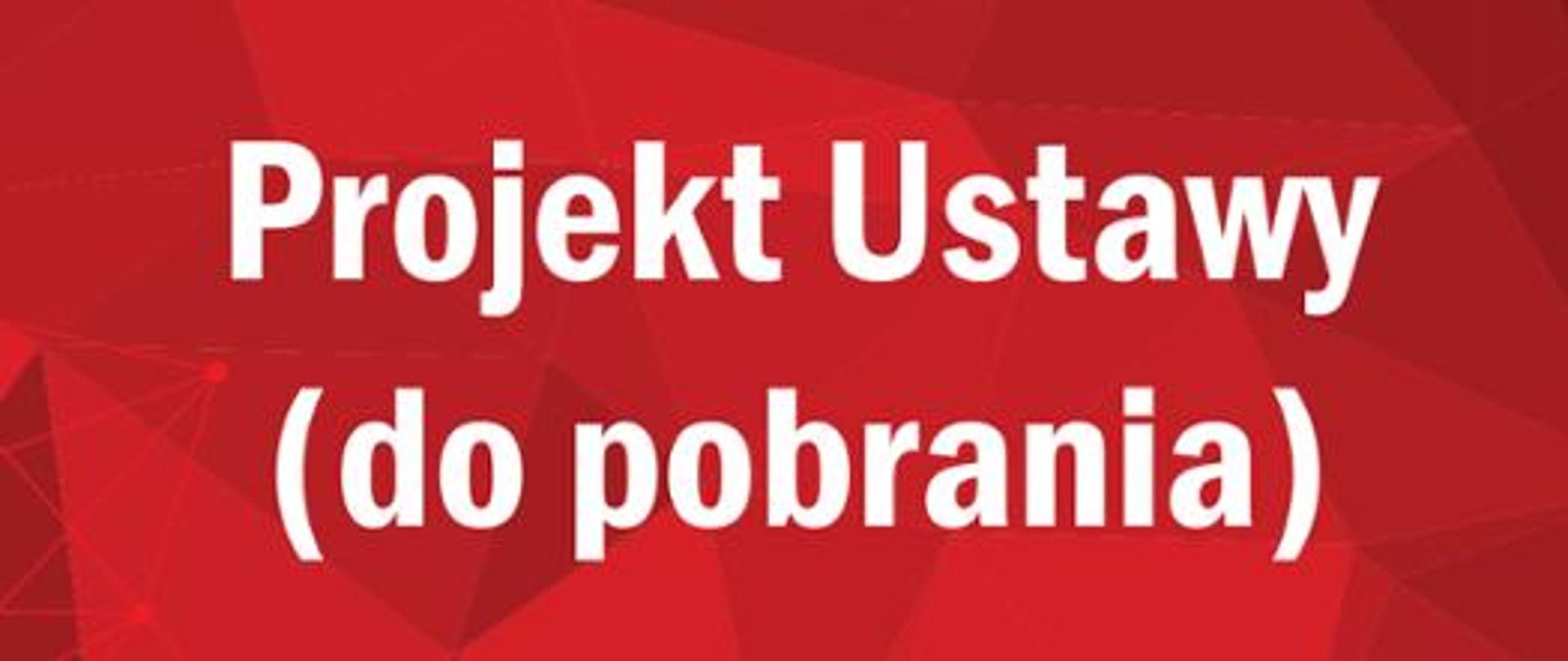 Biały napis na czerwonym tle