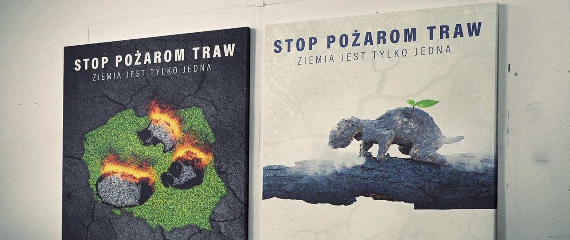 Zdjęcie przedstawia kampanię STOP POŻAROM TRAW