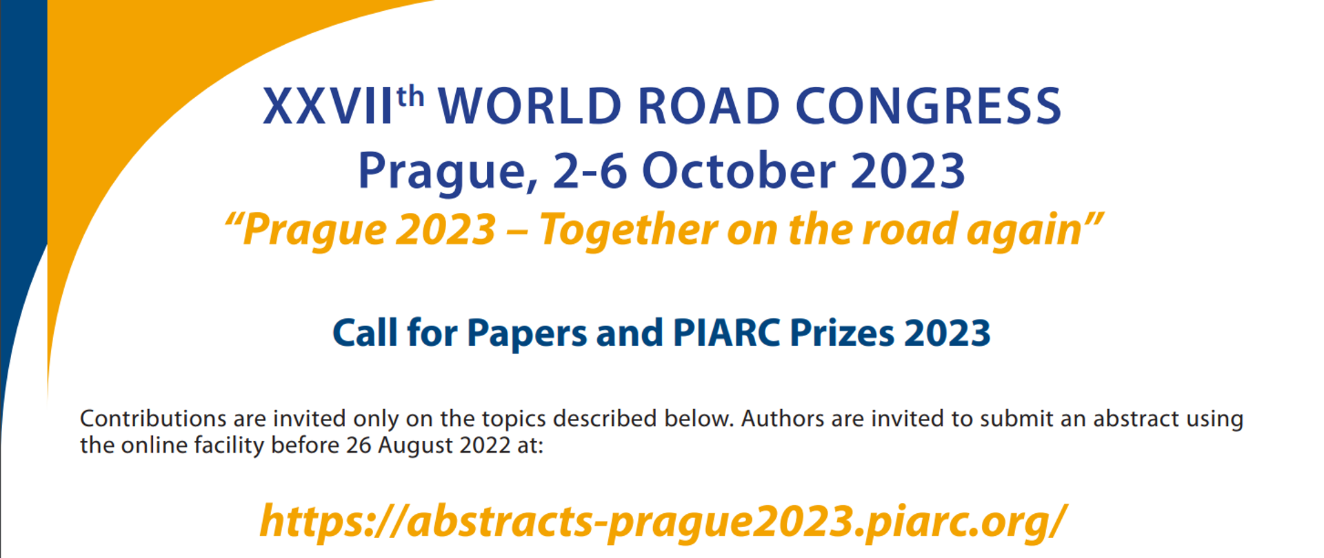 Baner informujący o konkursie referatów na XXVII kongresie drogowym PIARC